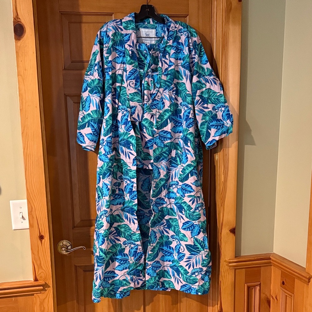 Printfresh 3-Piece Set Robe S/M, Cami and Shorts M Poplin Karma Chameleon Print